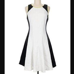 Nicole Miller Dress Womens 8 Sheath Black White Colorblock